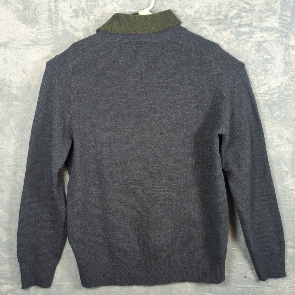 Men's Blue Lambswool Shawl Collar Long Sleeve Pullover Sweater Size XL ANAPO - Picture 2 of 9